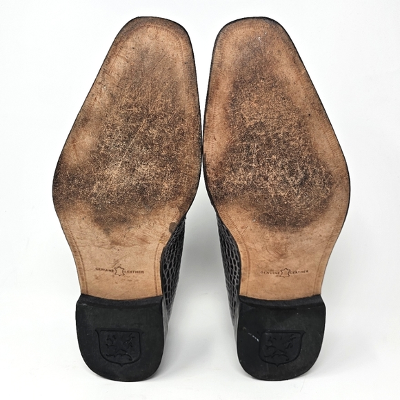 Stacy Adams Parisi Gray Leather Crocodile Embossed Loafers Size 13 Style 24903 - Picture 11 of 12